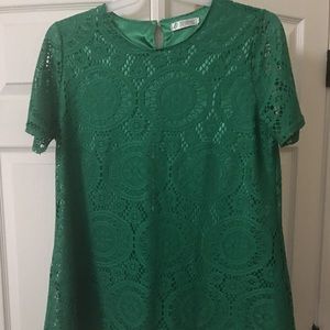 Green lace top